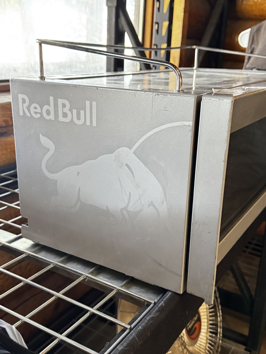 Red Bull Mini Countertop Refrigerator/Cooler - Silver, Portable Display Fridge