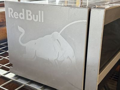 Red Bull Mini Countertop Refrigerator/Cooler - Silver, Portable Display Fridge