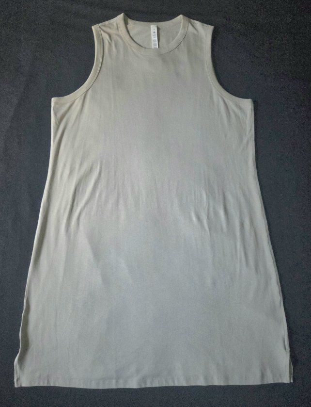 Lululemon Classic Fit Cotton Lyocell pullover sleeveless dress Linen Beige/Tan Size 14 XL