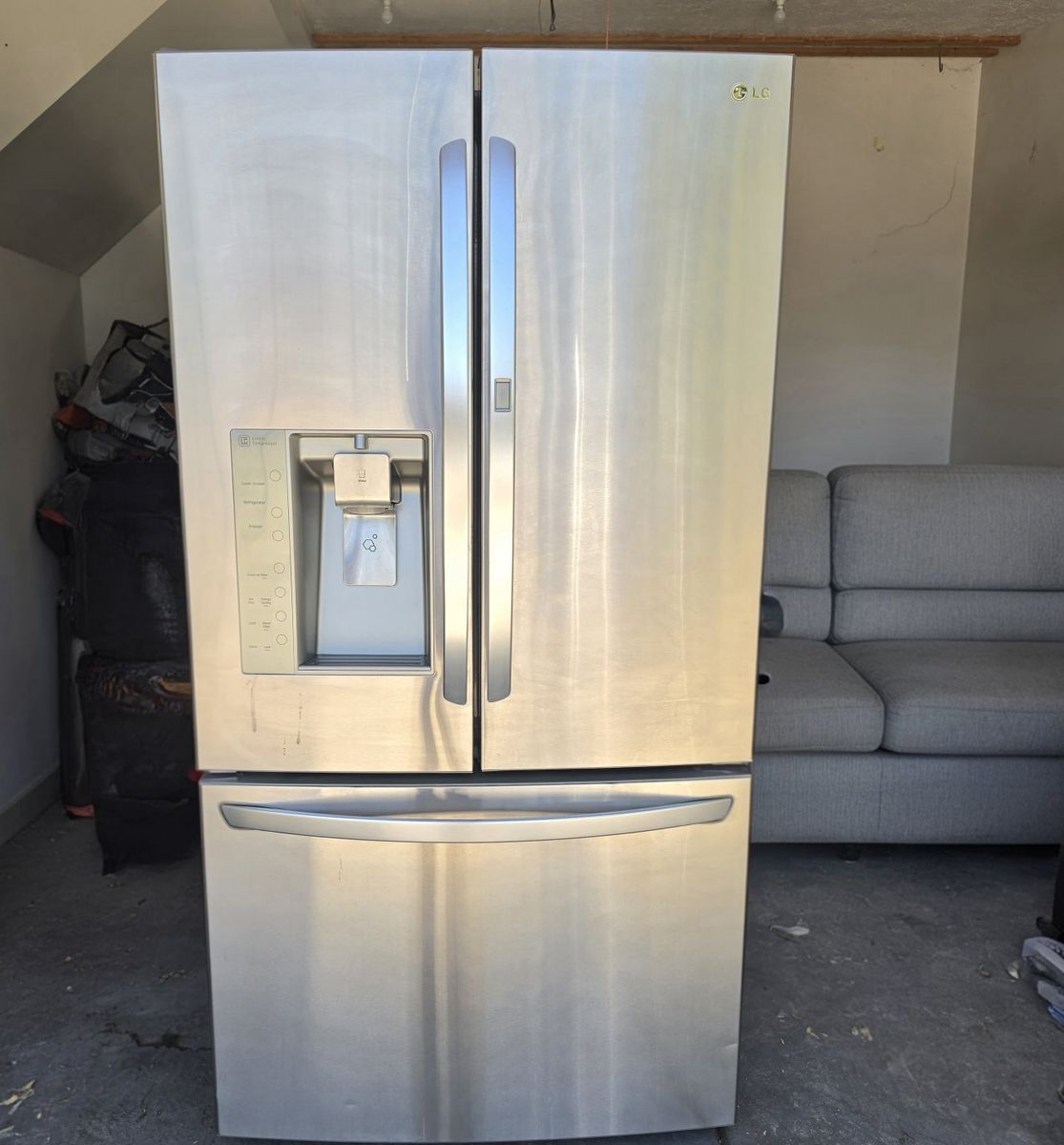 LG French Door Refrigerator - Stainless Steel, Bottom Freezer, Ice & Water Dispenser