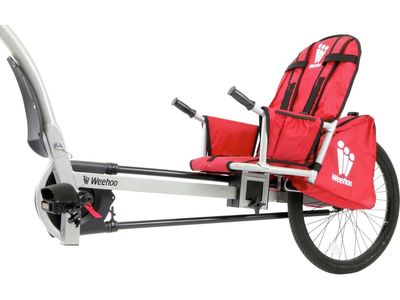 Weehoo iGo Blast Bicycle Trailer - Red Child Bike Carrier with 3-Point Harness & Storage