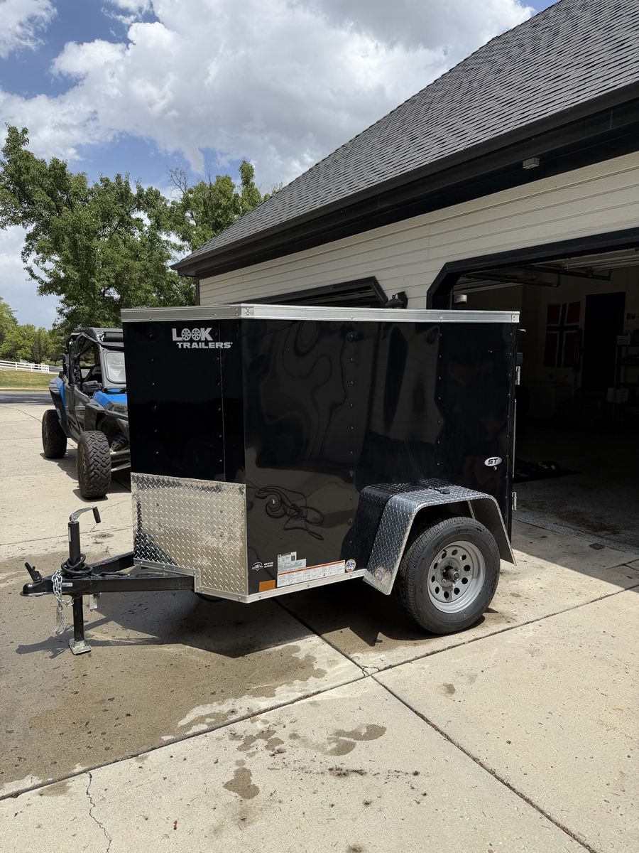4x6 Enclosed Cargo Trailer - Used Once, Pristine Condition, Spare Tire