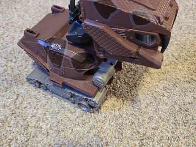 Brown Toy Tank Vehicle with Treads and Turret