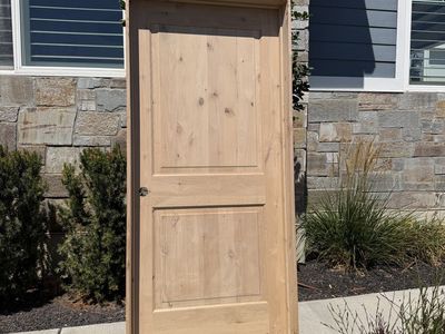 Solid Wood Prehung Interior Door with Frame and Trim. Knotty alder