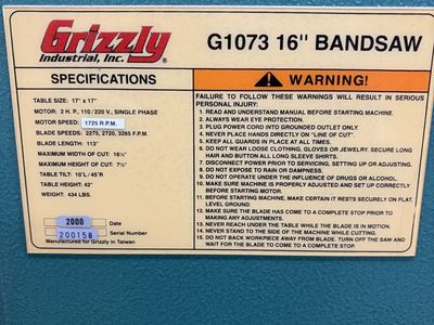 Grizzly Band Saw