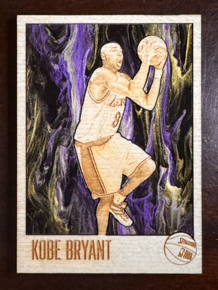 1996 Kobe Bryant Rookie Wood Burned Card