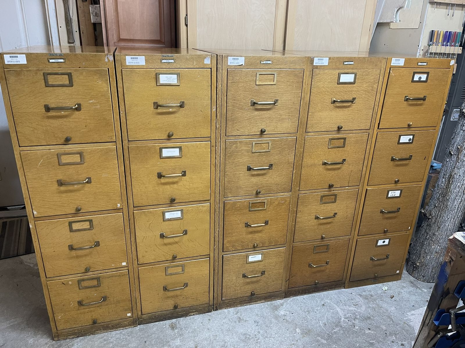Vintage/Antique Globe-Wernicke G-25 Filing Cabinet Bank – 5 Units – Office Of The Interior