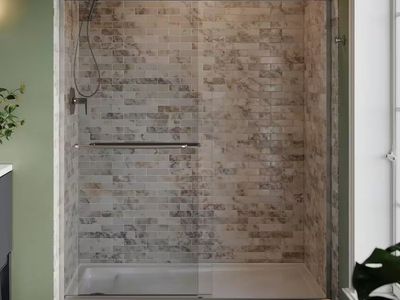 KOHLER Lively Frameless Sliding Shower Door, Brushed NiCKEL