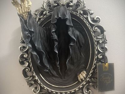 Halloween Spooky Night 3D Grim Reaper Coming Out of Picture Frame