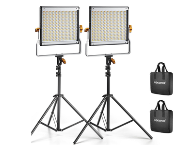 New in Box 2 Packs Dimmable Bi Color 480 LED Video Light Kit, 3200~5600K CRI 96+ LED Panel