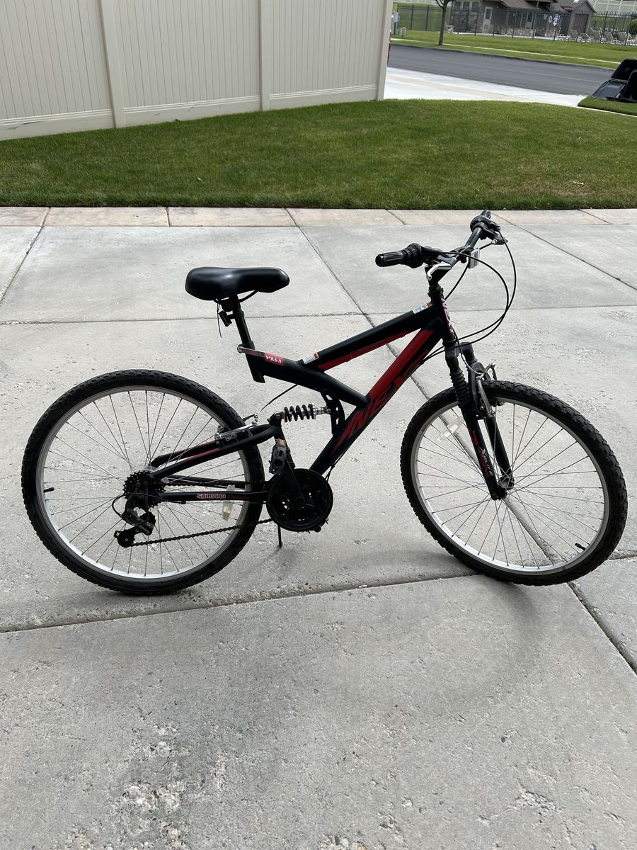 Mongoose PX 6.0 26" Men's Mountain Bike - Full Suspension, 6-Speed Shimano RevoShift