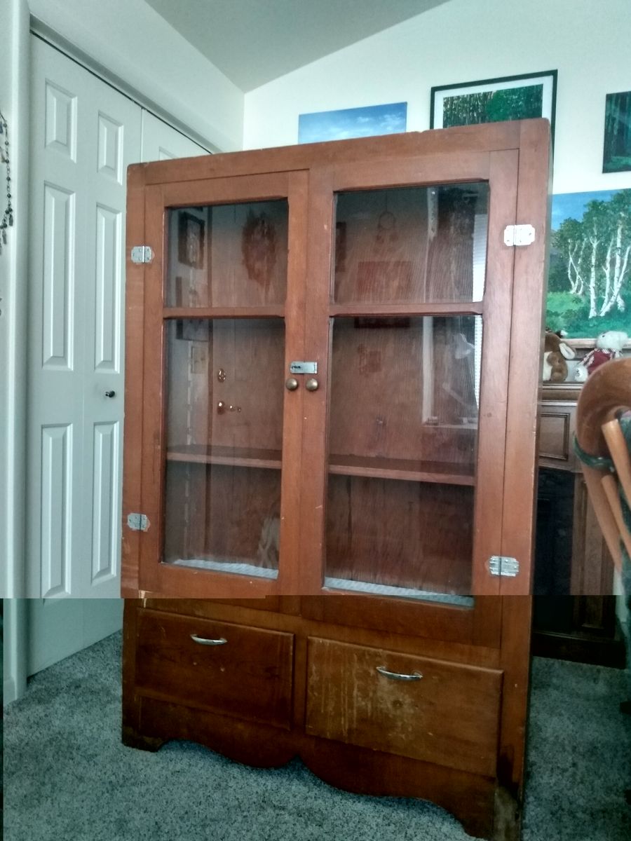 Vintage Wooden Display Cabinet