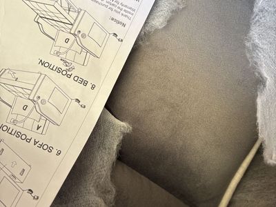 Convertible Sofa Bed with Built-in Charger & Power Outlet - Grey Fabric
