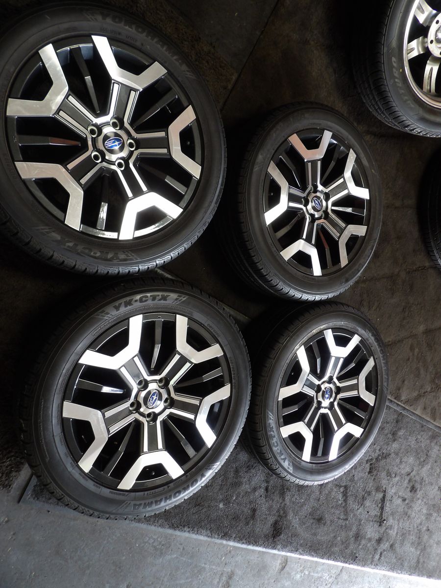 SET OF USED OEM SUBARU WHEELS 19'' INCH 19X7 J48 5X4.5=5X114 AND TIRES 225/55R19