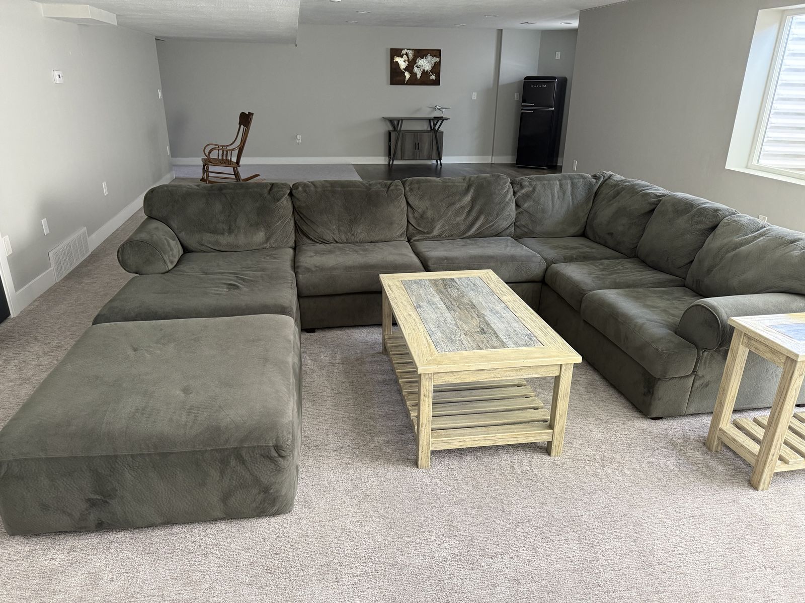 7 Piece sectional sofa and tables.
