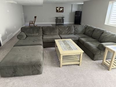 7 Piece sectional sofa and tables.