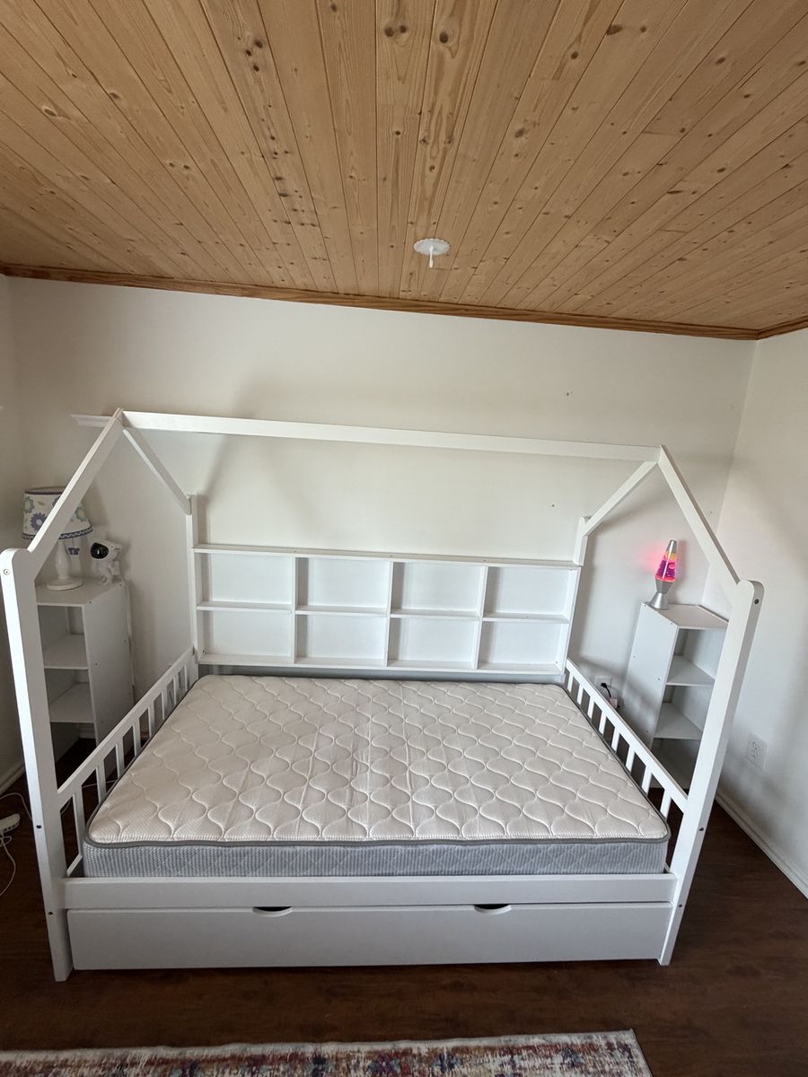 I have two! House Frame Trundle Bed with Storage - White, Excellent Condition, Twin Size, Montessori Style