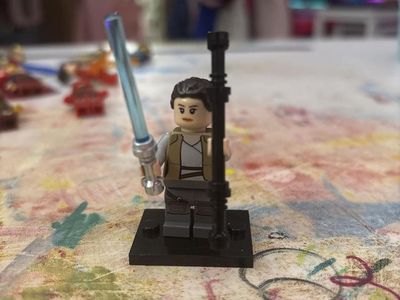 LEGO Star Wars Rey Minifigure with Lightsaber & Staff