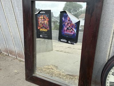 Large Dark Wood Framed Wall Mirror