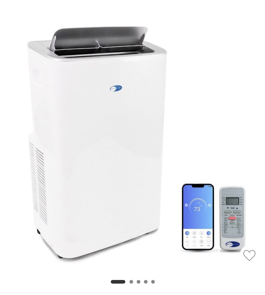 Whynter Portable Air Conditioner 13,500 BTU Portable Heater with Dehumidifier & Smart Wi-Fi for 500 Sq Ft Rooms AC