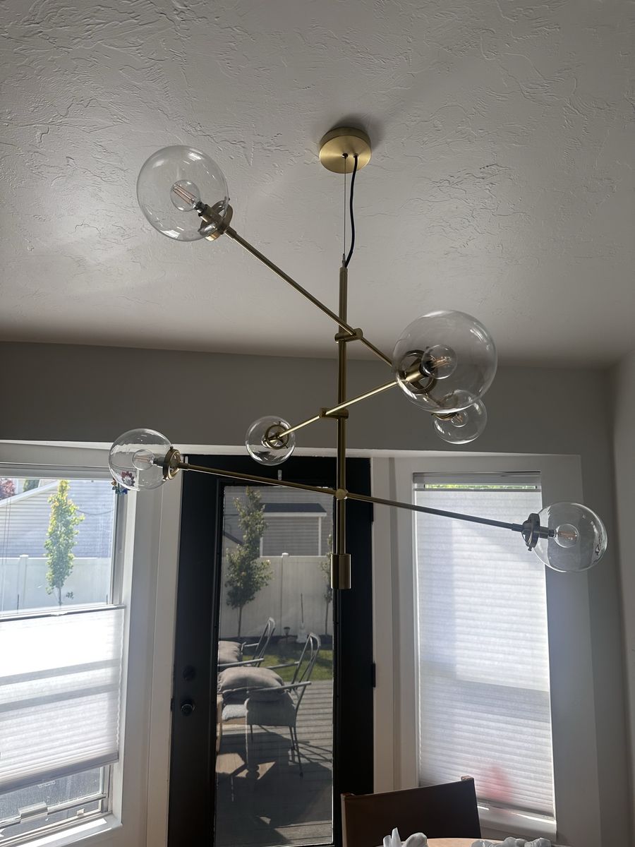 Brushed Gold Chandelier 6 Light statement piece