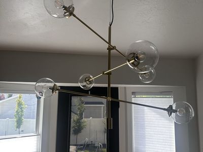 Brushed Gold Chandelier 6 Light statement piece