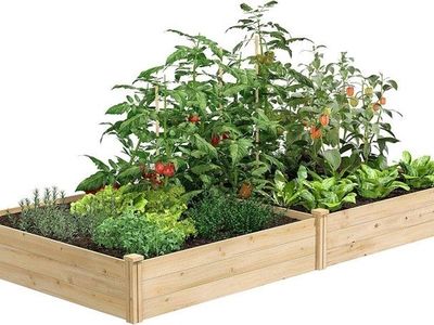 Wooden Raised Garden Bed Planter Box for Vegetables and Flowers