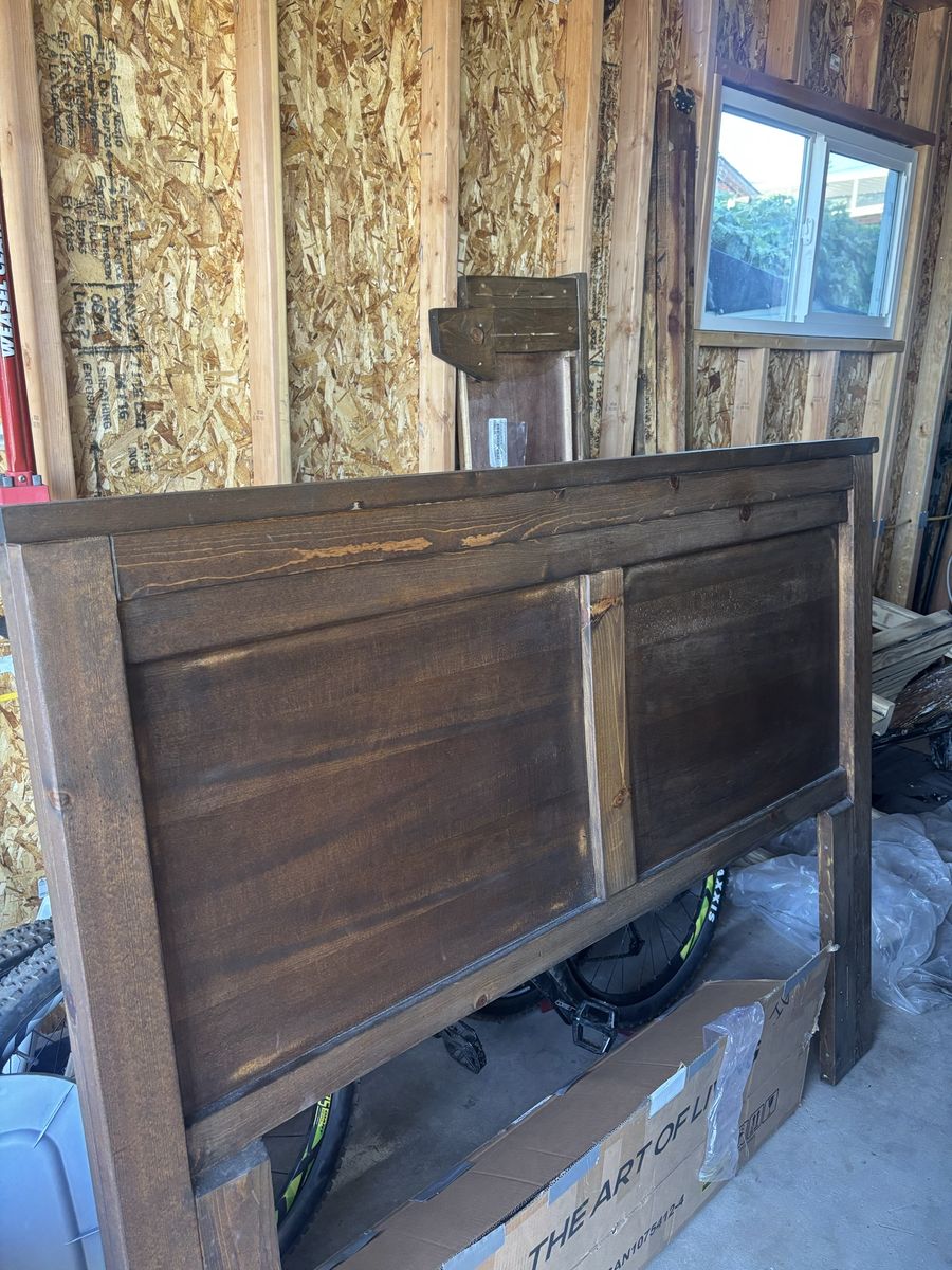 Queen headboard, footboard and rails
