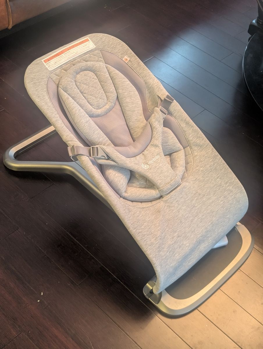 Ergobaby Grey Baby Bouncer Seat with Safety Harness