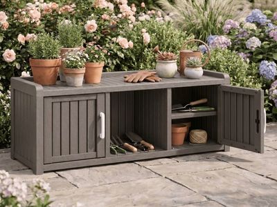 Brand new Outdoor Storage Cabinet Plastic Resin Weather-Resistant Organizer