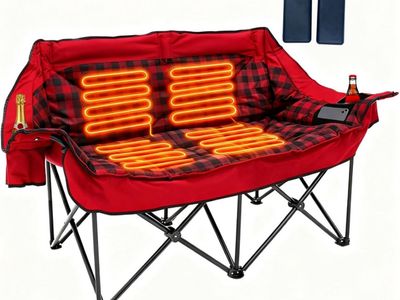 Heated Double Camping Chair with 2 Batteries
