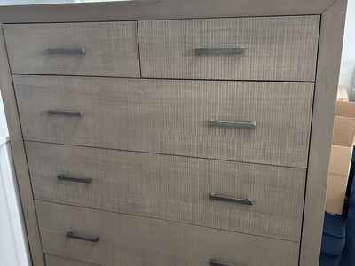 Gray wood dresser