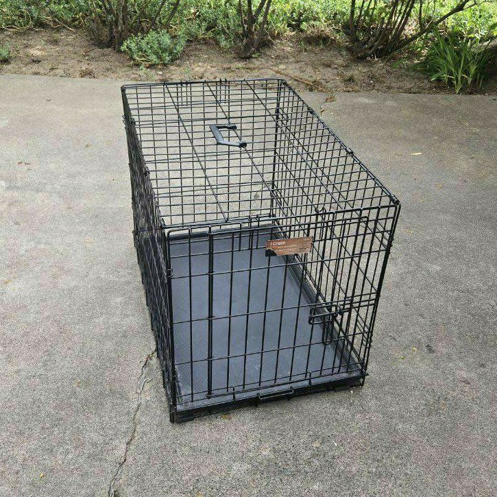 Medium 30" Metal Dog Cat Kennel Crate Cage Folds