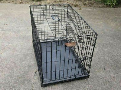 Medium 30" Metal Dog Cat Kennel Crate Cage Folds
