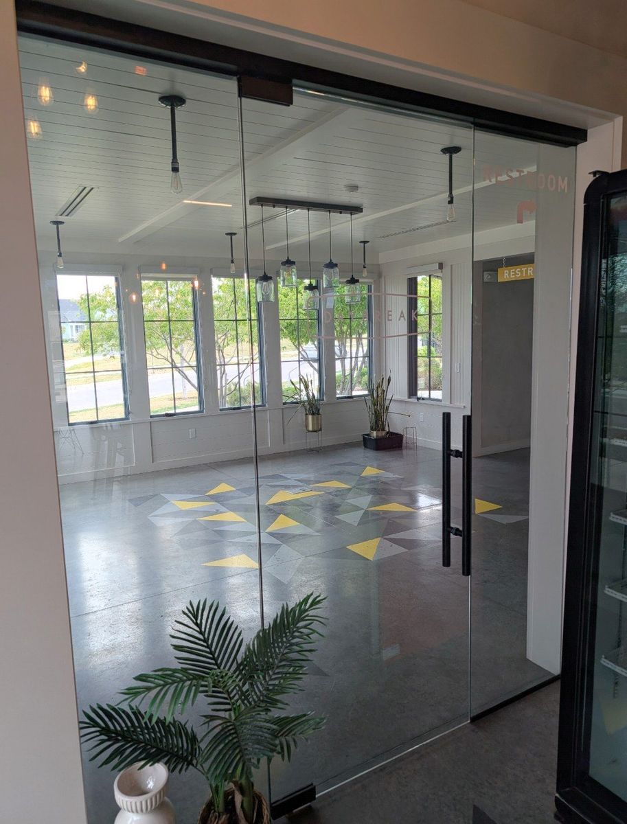 Frameless Commercial Glass Entry System – 81" x 93" and 1/2" Thick Tempered Glass