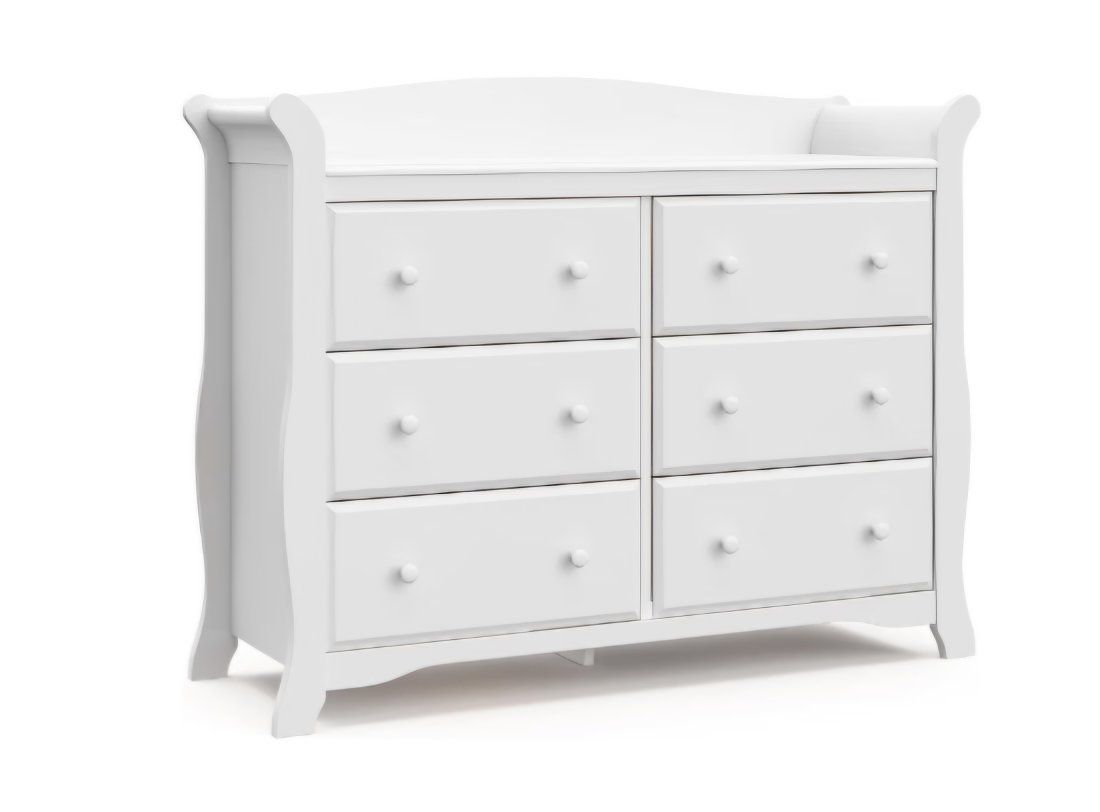 Storkcraft Avalon 6 Drawer Double Dresser, White