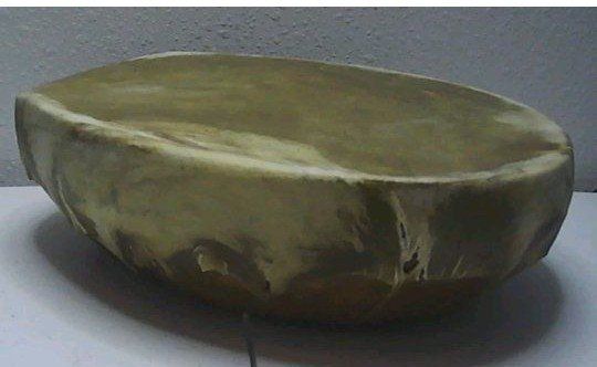 Vtg Handmade Native American rawhide hand drum 10.5x8x3.5"