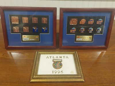RARE OLYMPIC PIN DISPLAYS – SALT LAKE 2002 & ATLANTA 1996 – LE /100