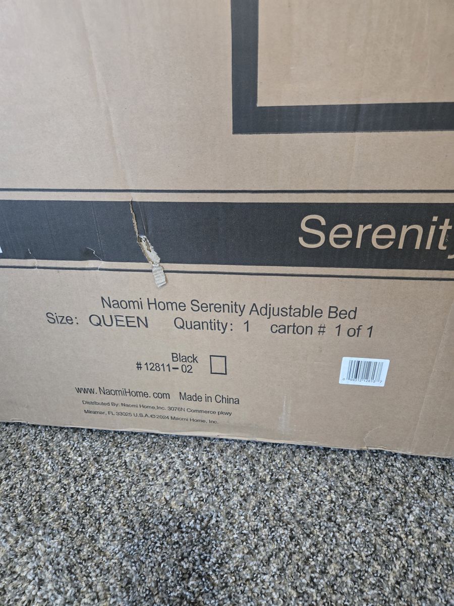 Naomi Home Serenity Adjustable Bed - Queen Size Black