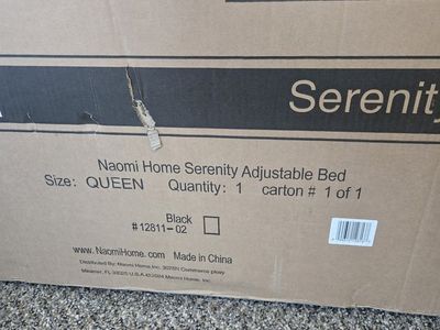 Naomi Home Serenity Adjustable Bed - Queen Size Black