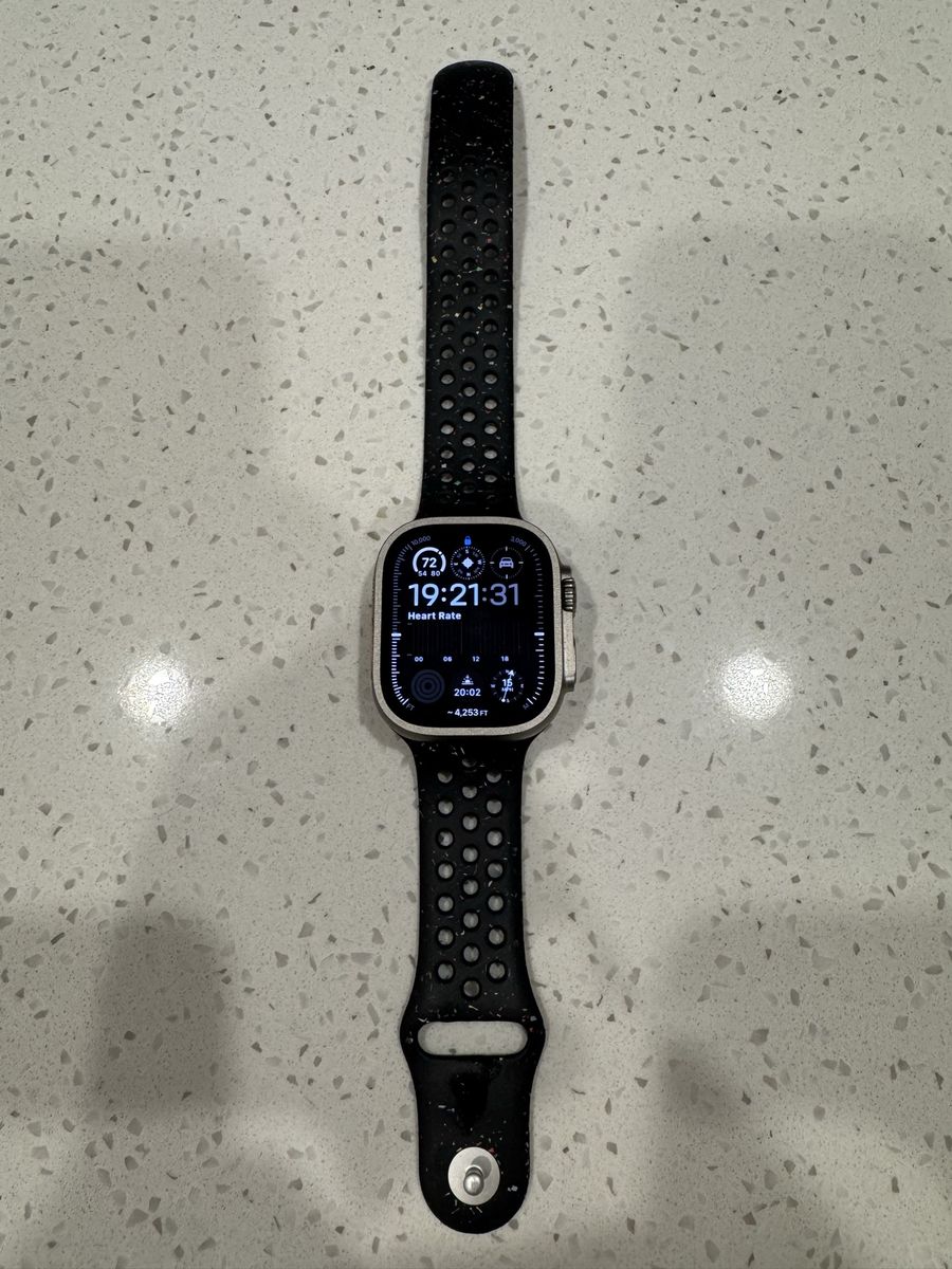 Apple Watch Ultra 2 with Black Perforated Sport Band