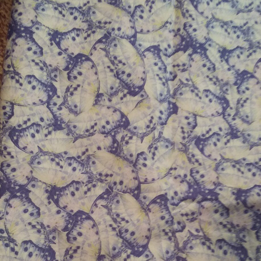 DESIGNER FABRIC-UNIQUE BUTTERFLY BOTANICAL- 3.5 YD