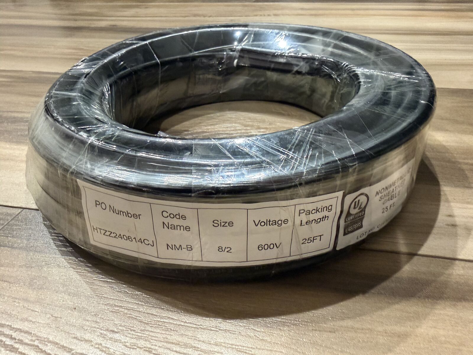 8/2 NM-B #8 AWG cable with ground, 25 ft