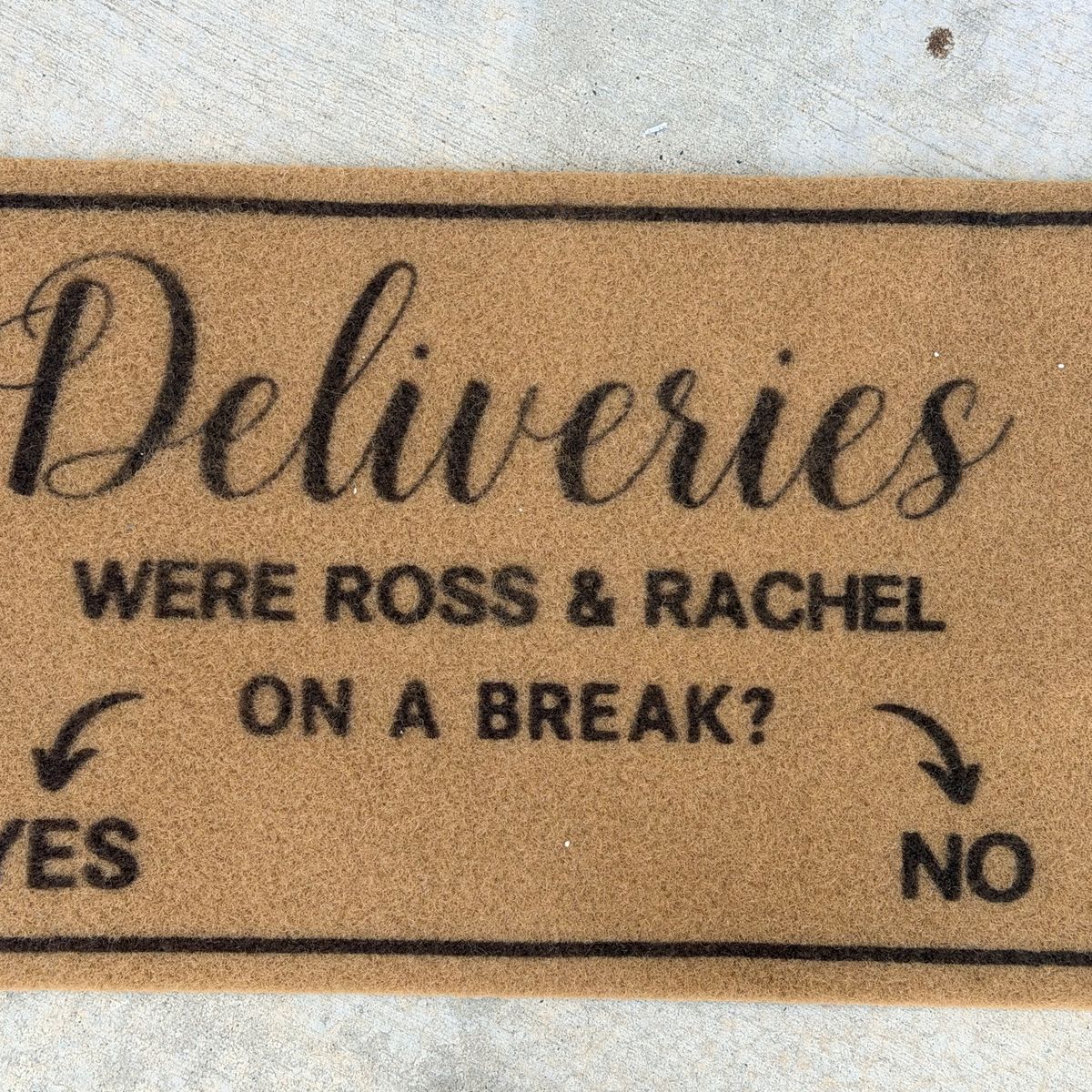 New. Friends Ross & Rachel Doormat 18x30