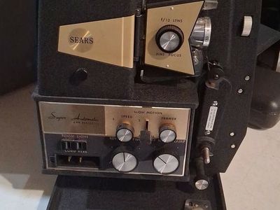 Vintage Sears Super Automatic 8 Movie Projector f/1.2 Lens Film Equipment