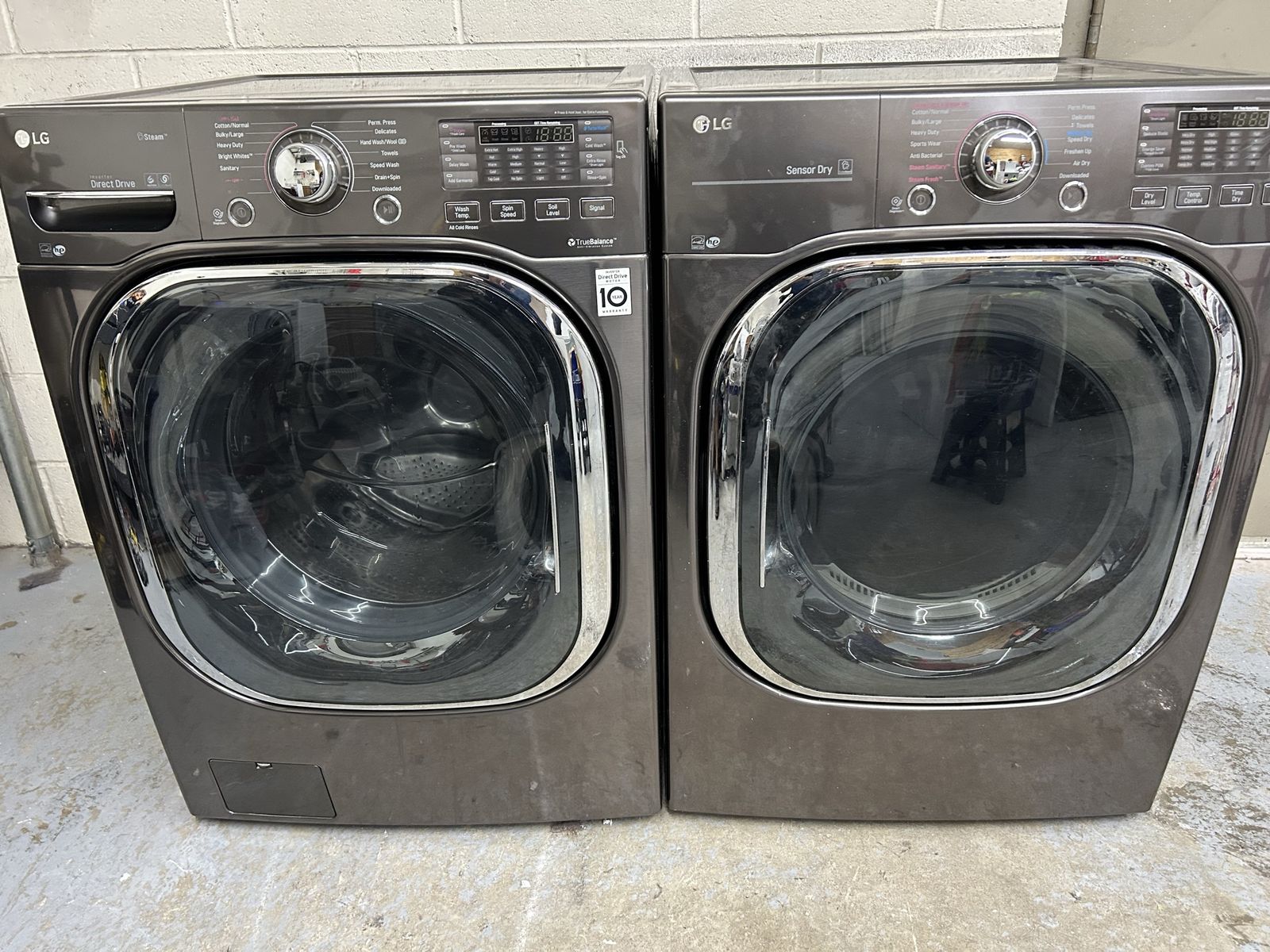 LG stackable washer and gas dryer
