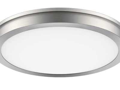 Brand new Energetic 14” Slim LED Flush Mount Light Fixture. Brushed Nickel Finish.