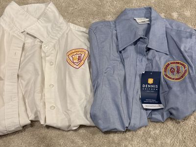 Dennis Uniform Judge Memorial Catholic High School Oxford Shirts - Set of 2 (White & Blue)