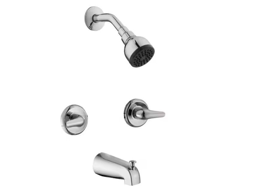 Glacier Bay Aragon Double Handle 1-Spray Tub and Shower Faucet 1.8 GPM in Chrome (Valve Included)
