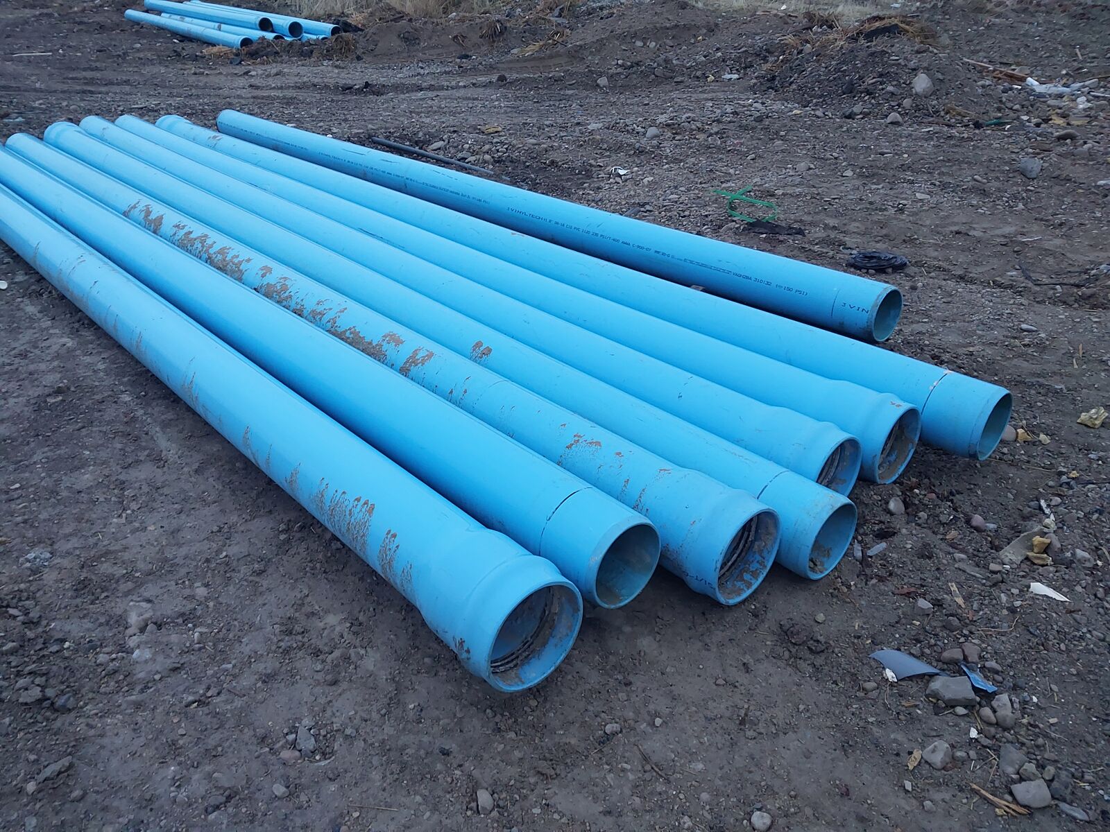 C900 C-900 8 inch water line & Ductile iron pipe